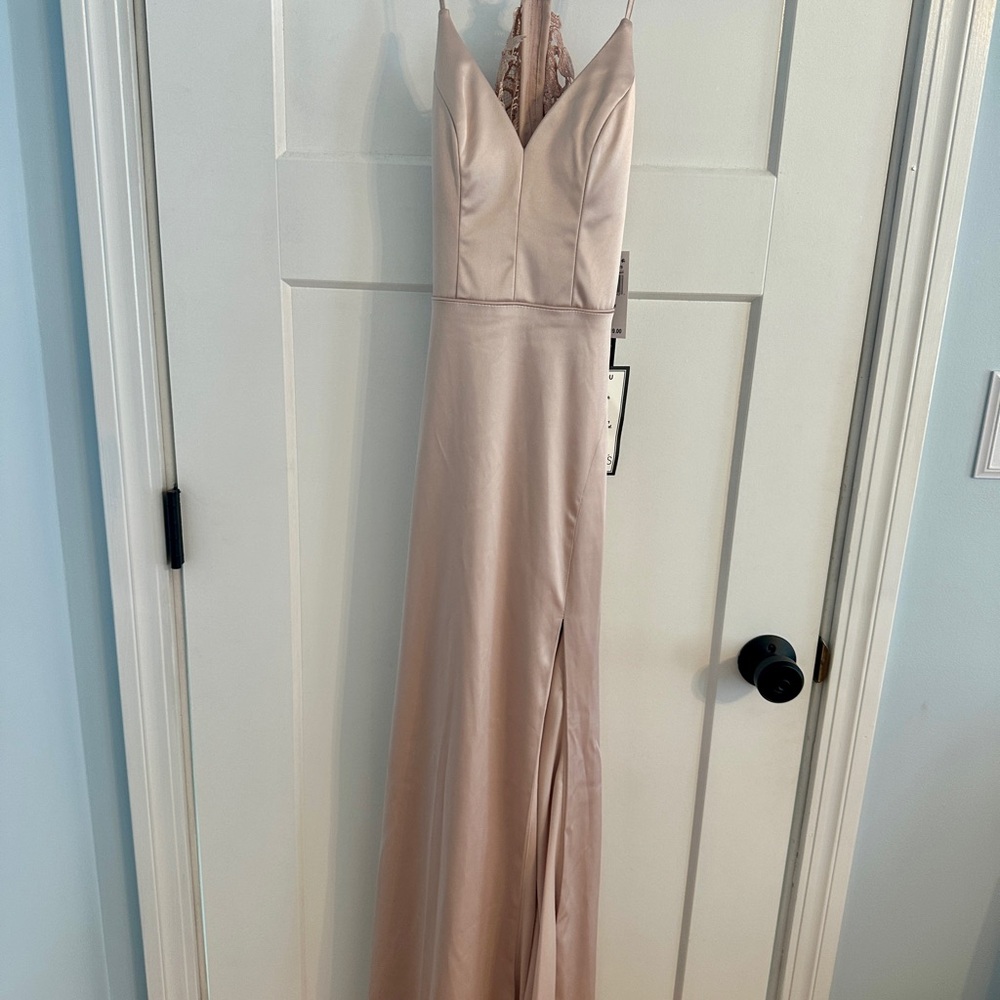 Macy's Pink Halter Sleeveless Maxi Gown for Weddings NWT